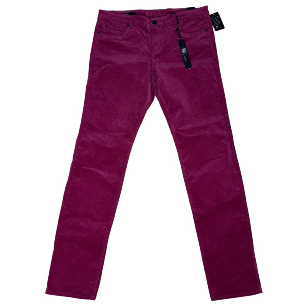 NWT Kut From the Kloth Dark Pink Corduroy Diana Skinny Pants. Size 12